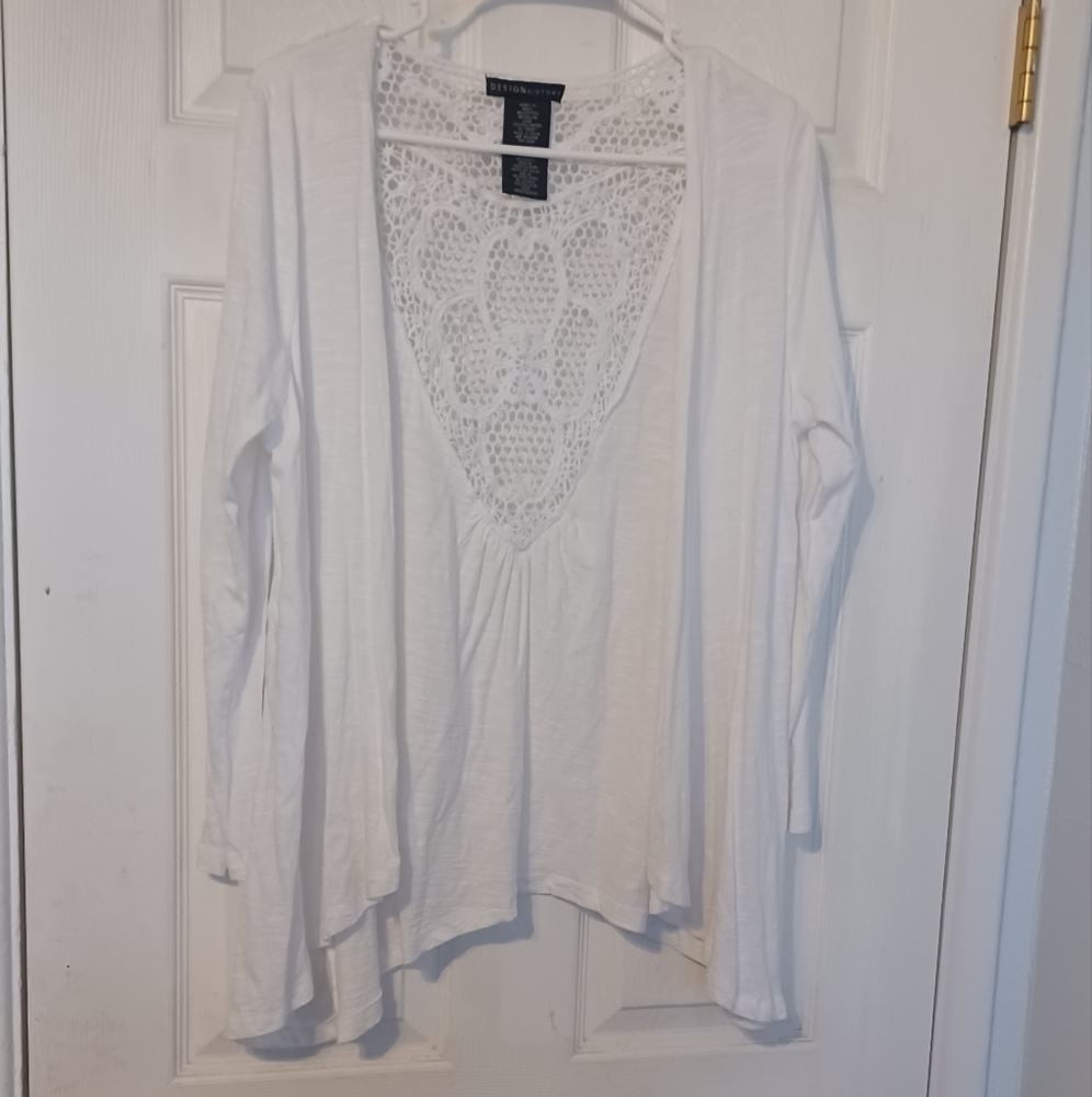 Design History White Cardigan Sweater